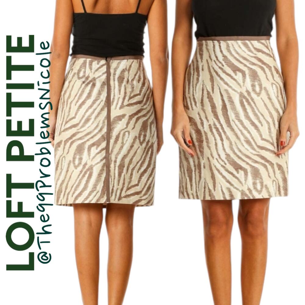 Loft Zebra Print Pencil Skirt